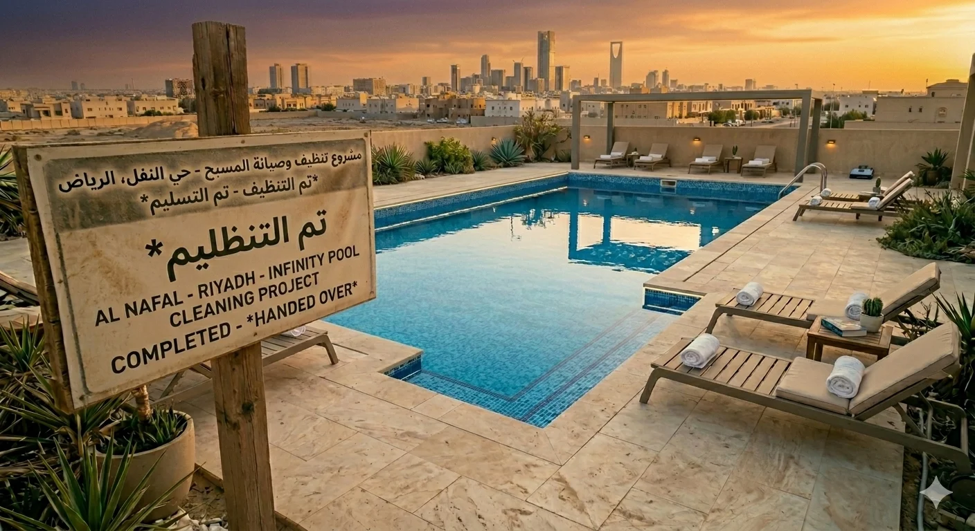 المسبح بعد التنظيف