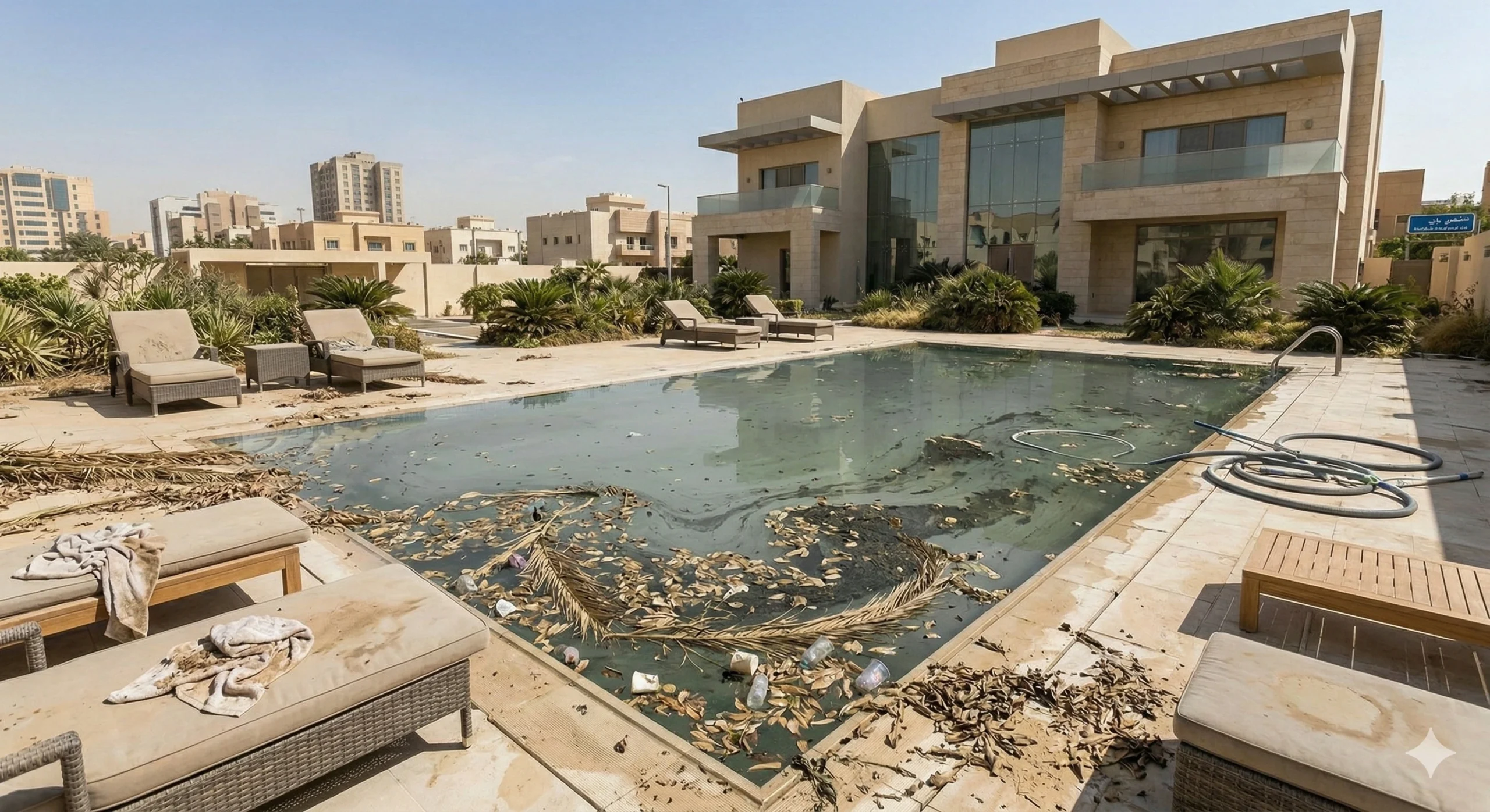 المسبح قبل العاصفة الرملية