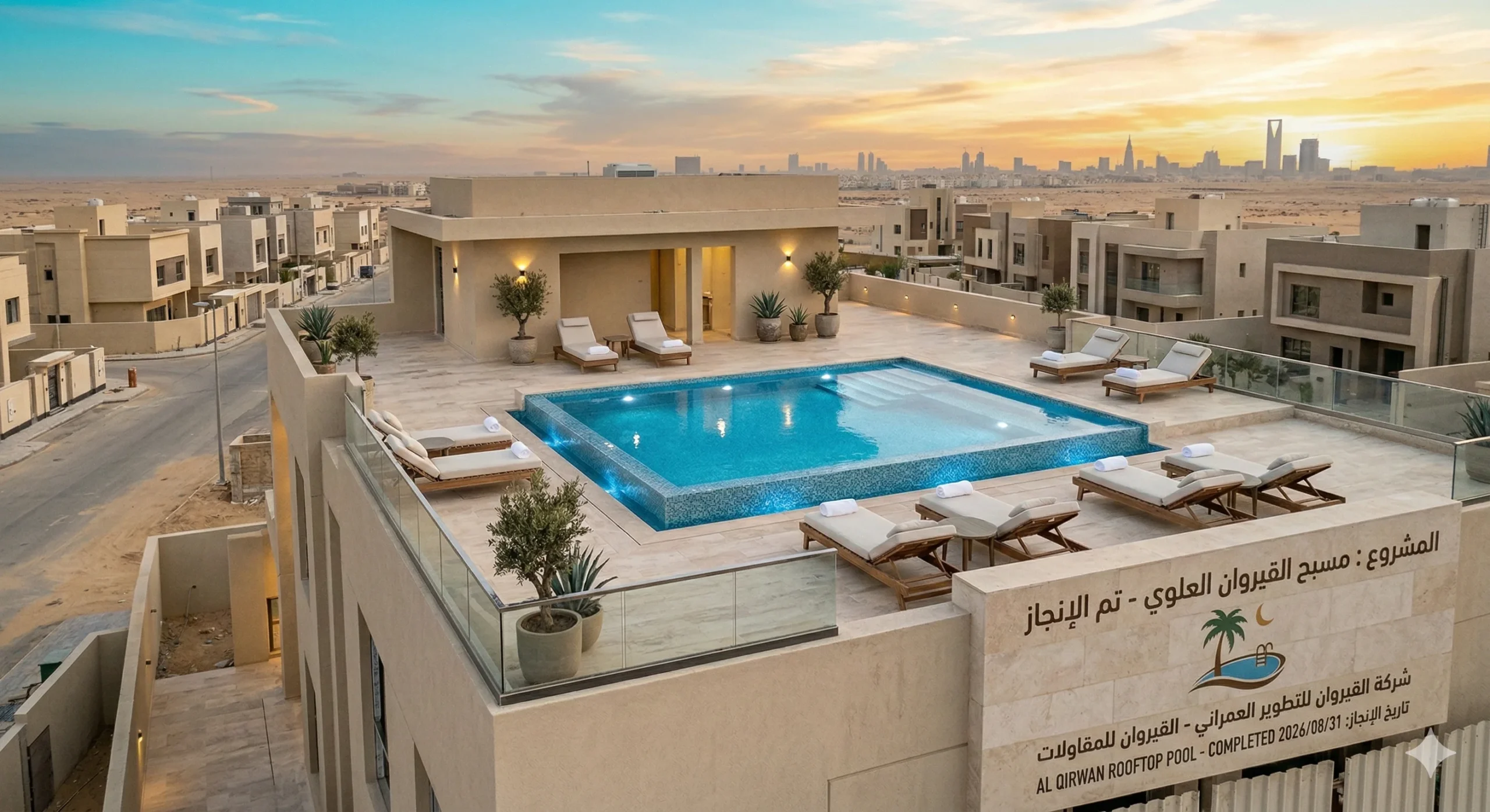 المسبح بعد التنظيف