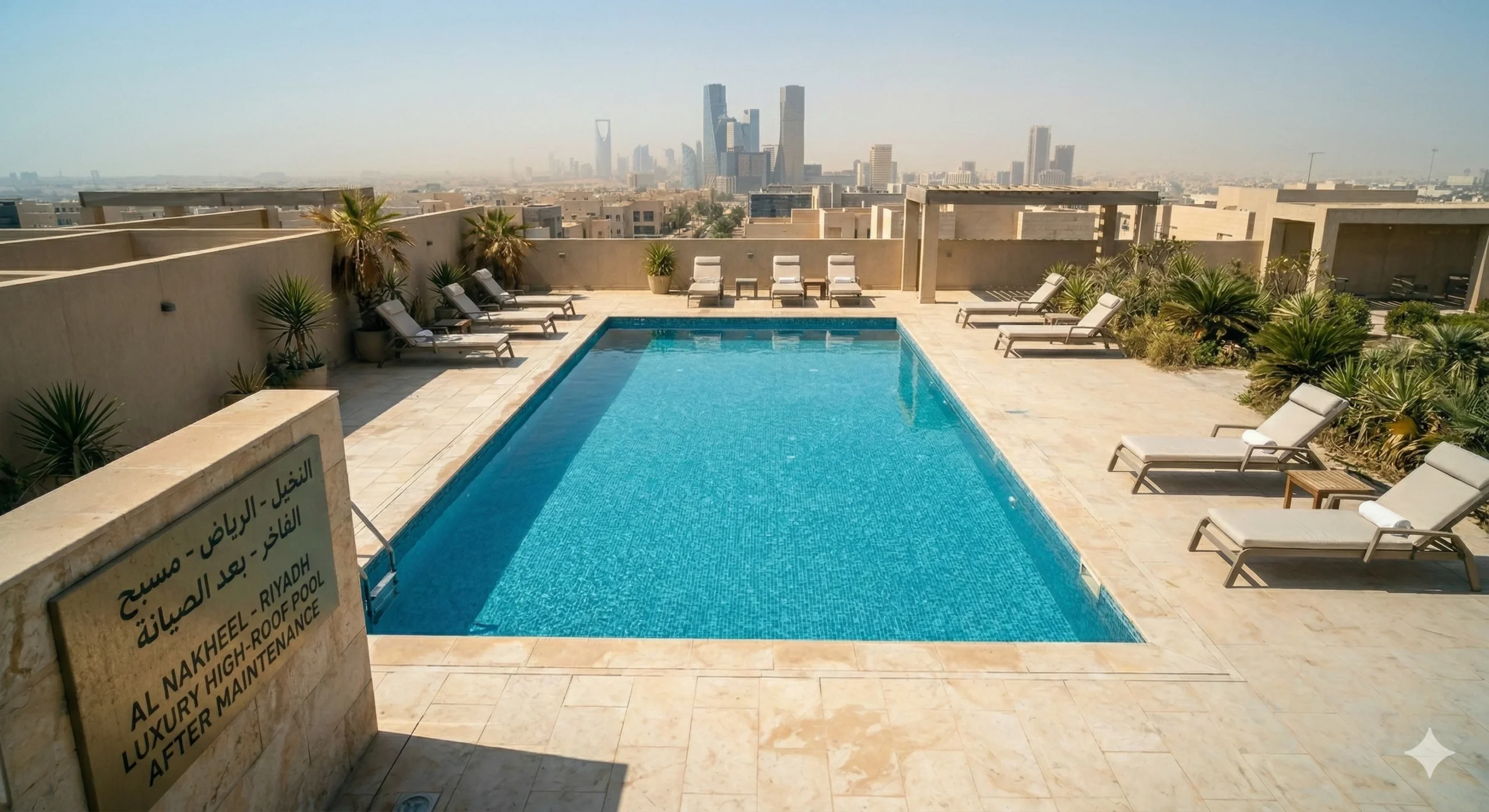 المسبح بعد التنظيف