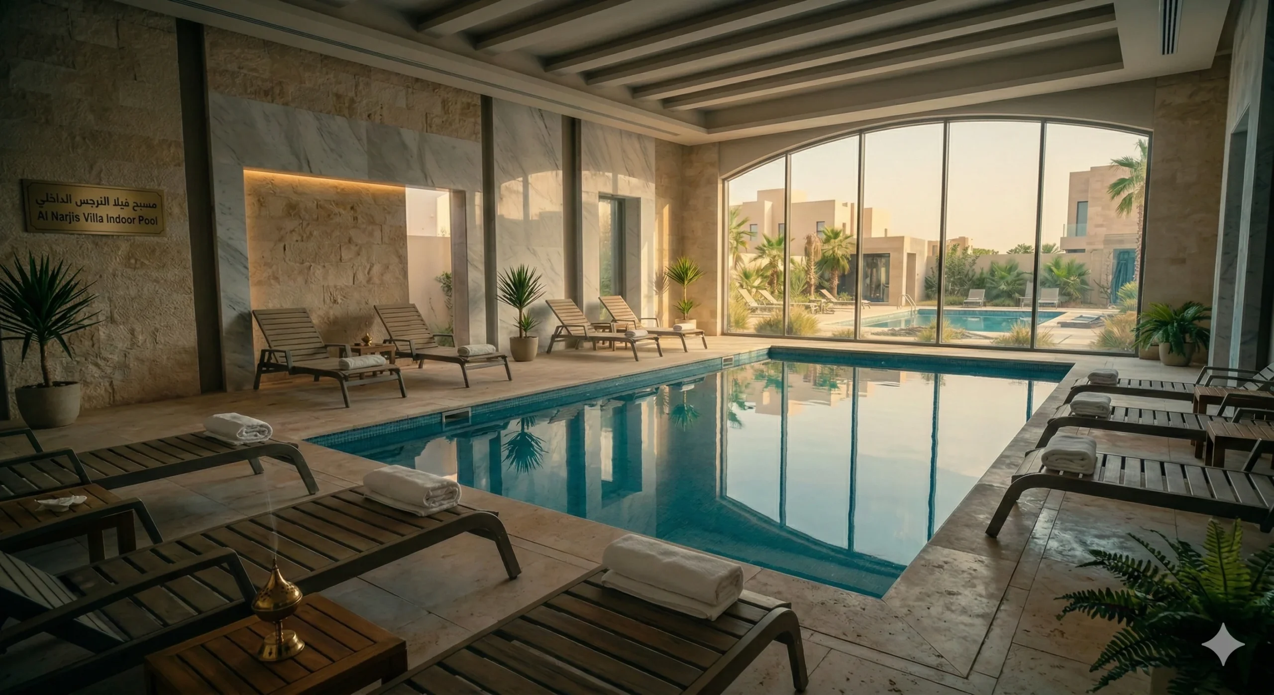 المسبح بعد التنظيف