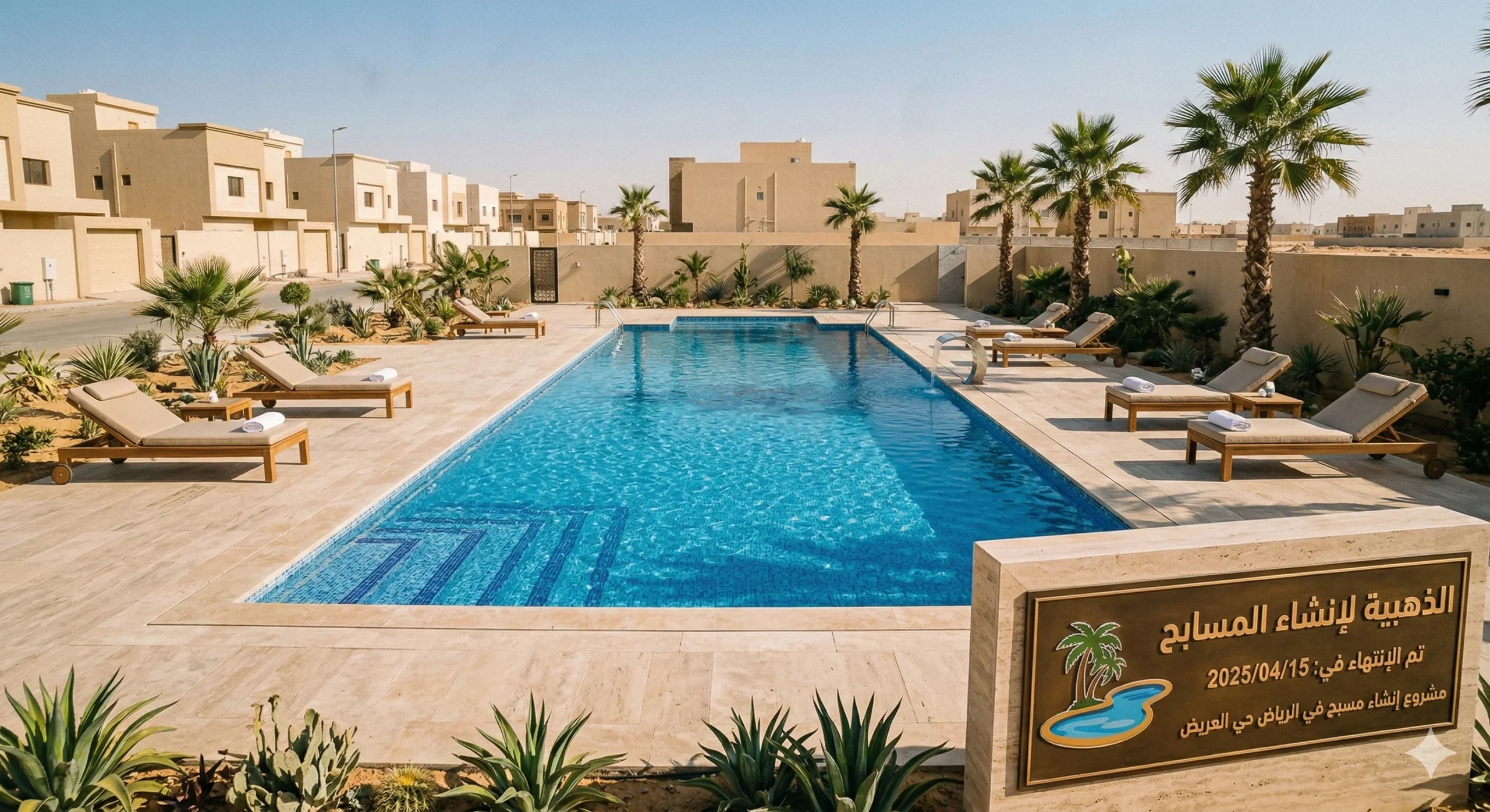 المسبح بعد التنظيف