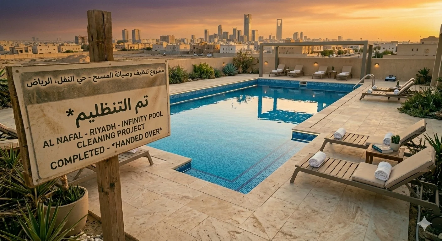 المسبح بعد التنظيف