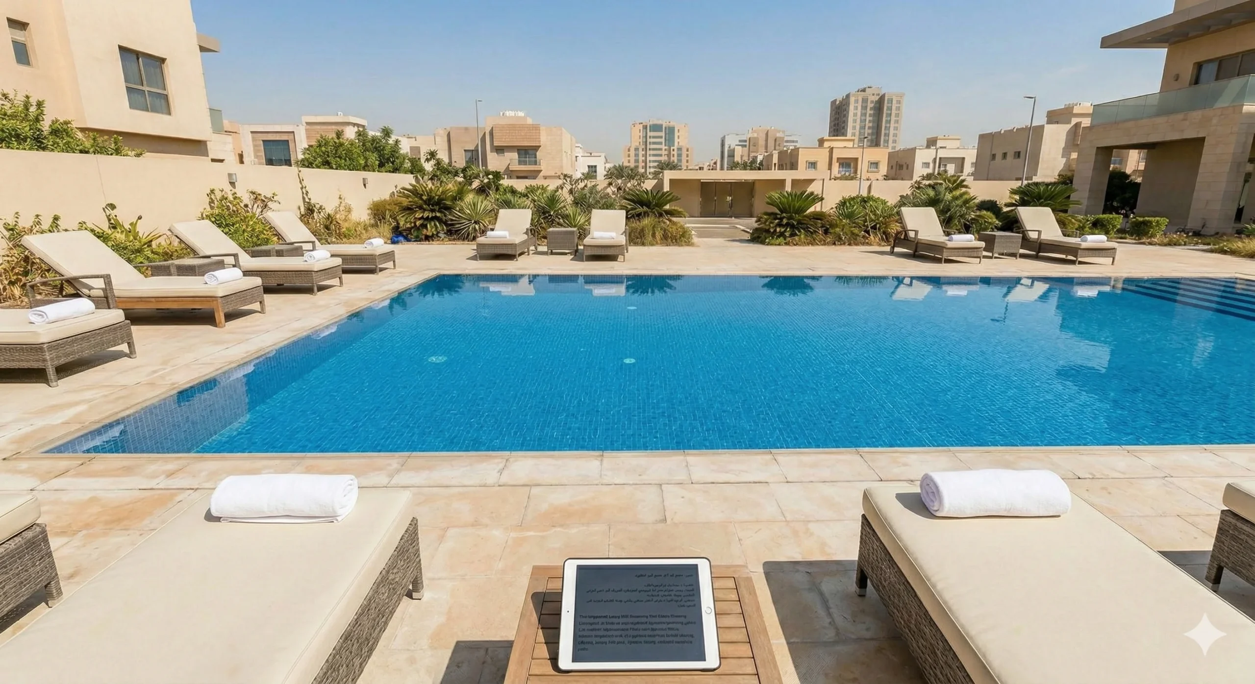 المسبح بعد التنظيف