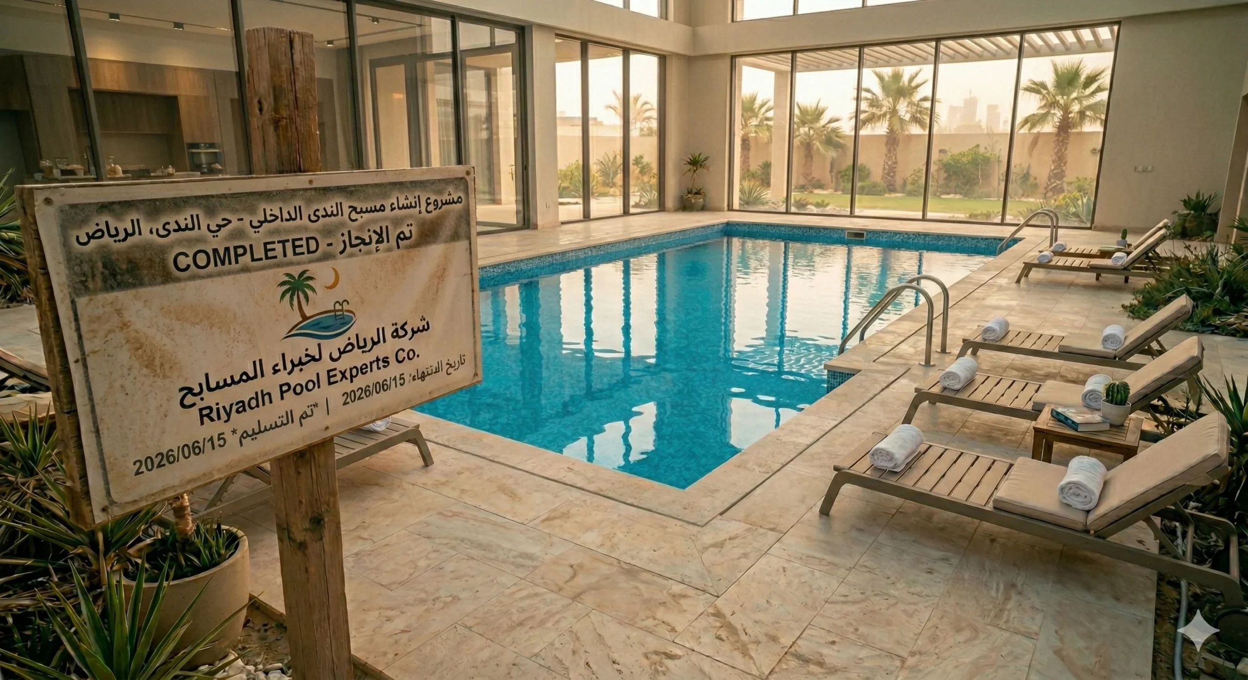 المسبح بعد التنظيف