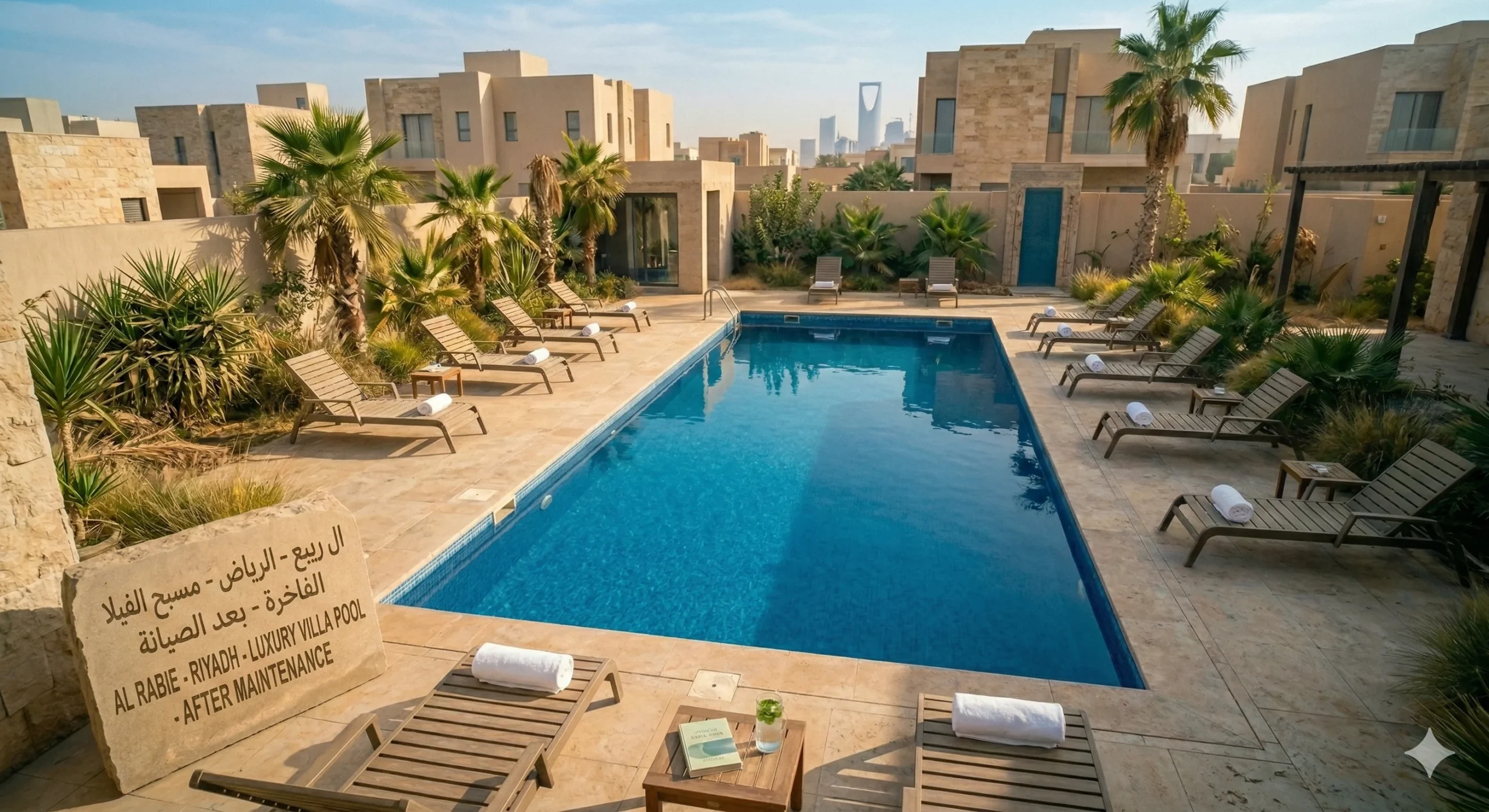 المسبح بعد التنظيف