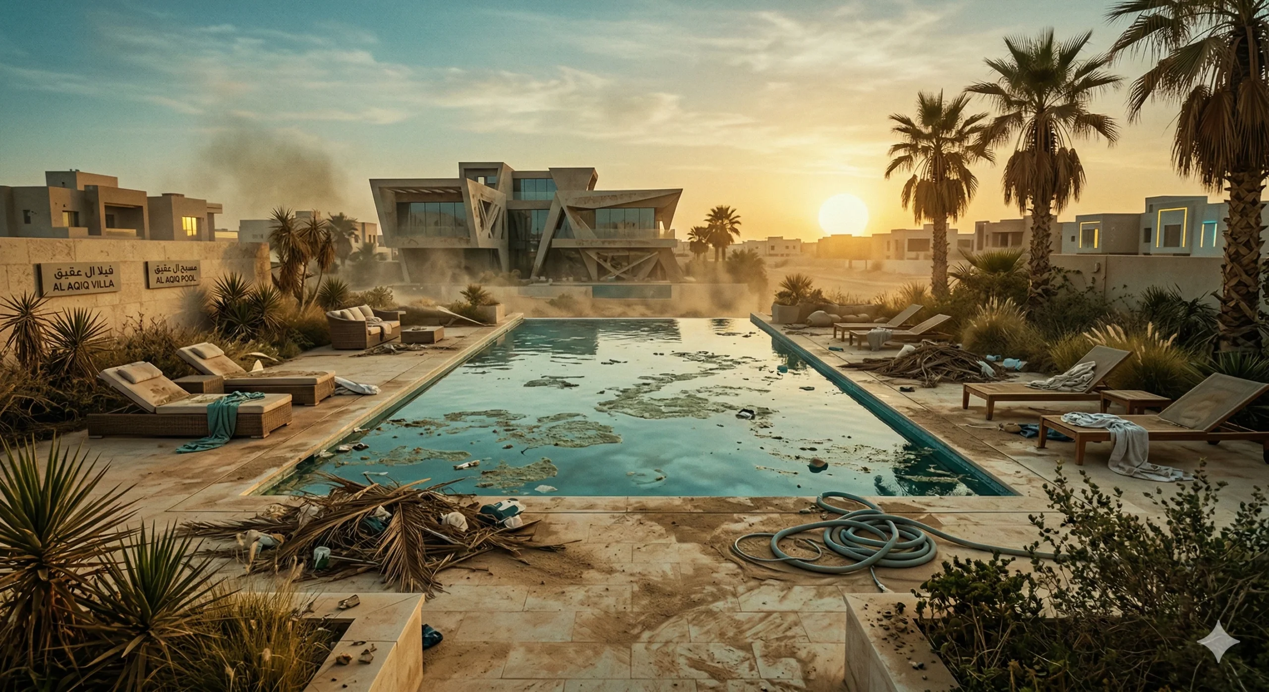 المسبح قبل العاصفة الرملية