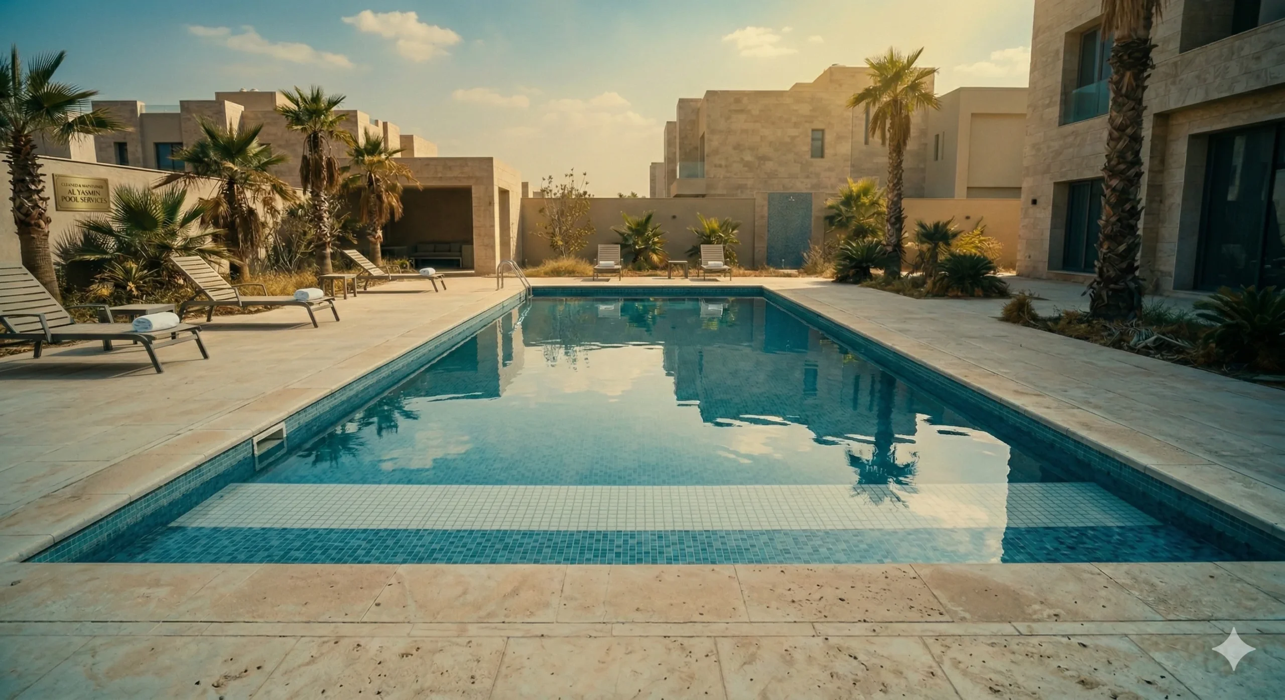 المسبح بعد التنظيف