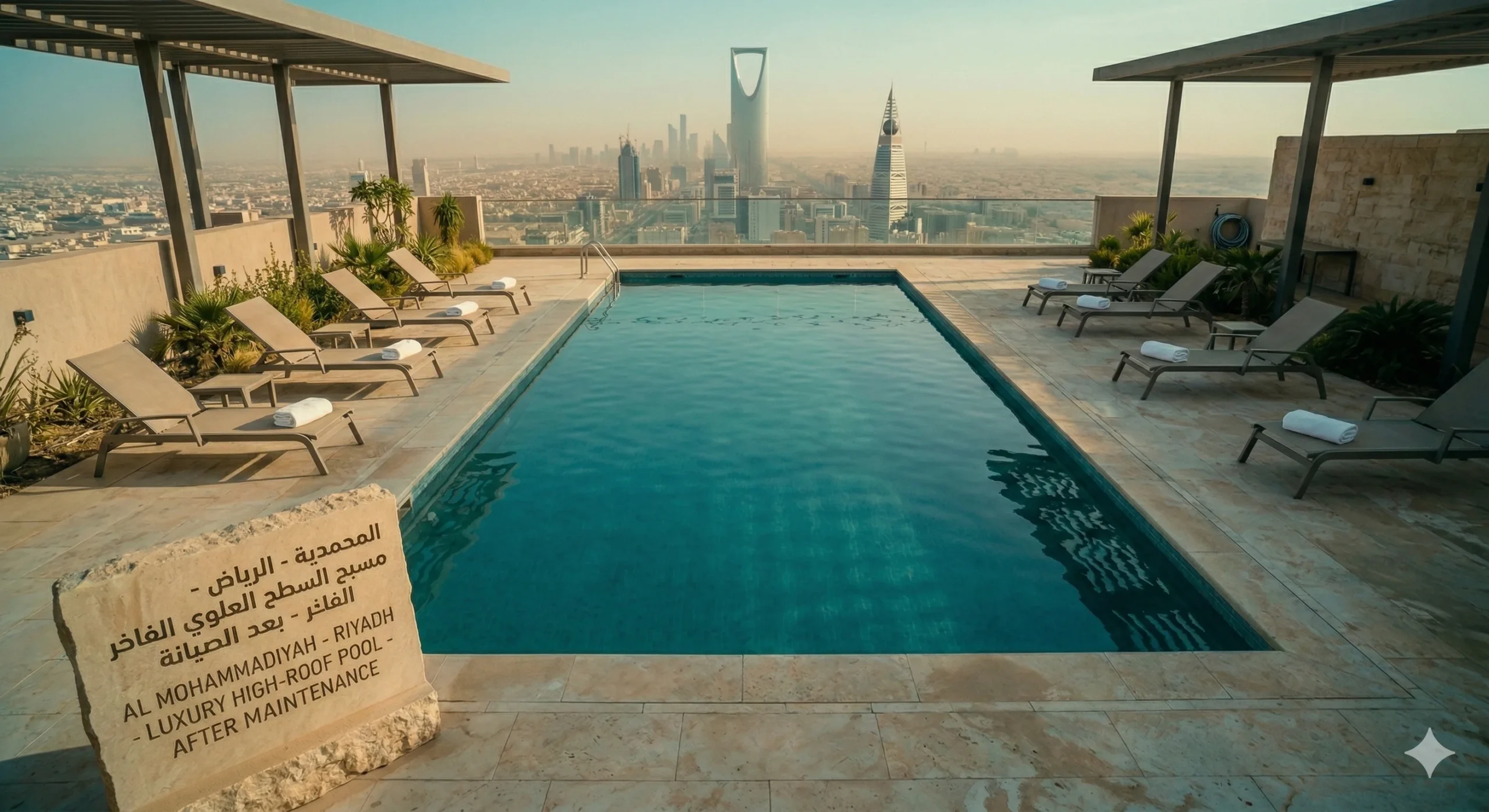 المسبح بعد التنظيف