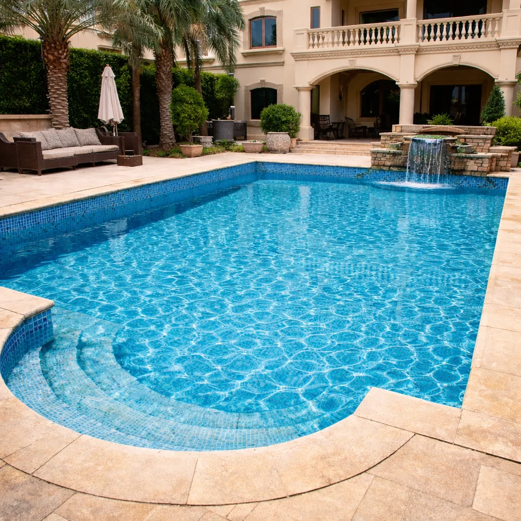 المسبح بعد التنظيف