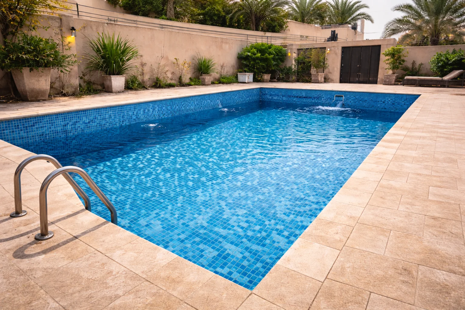 المسبح بعد التنظيف