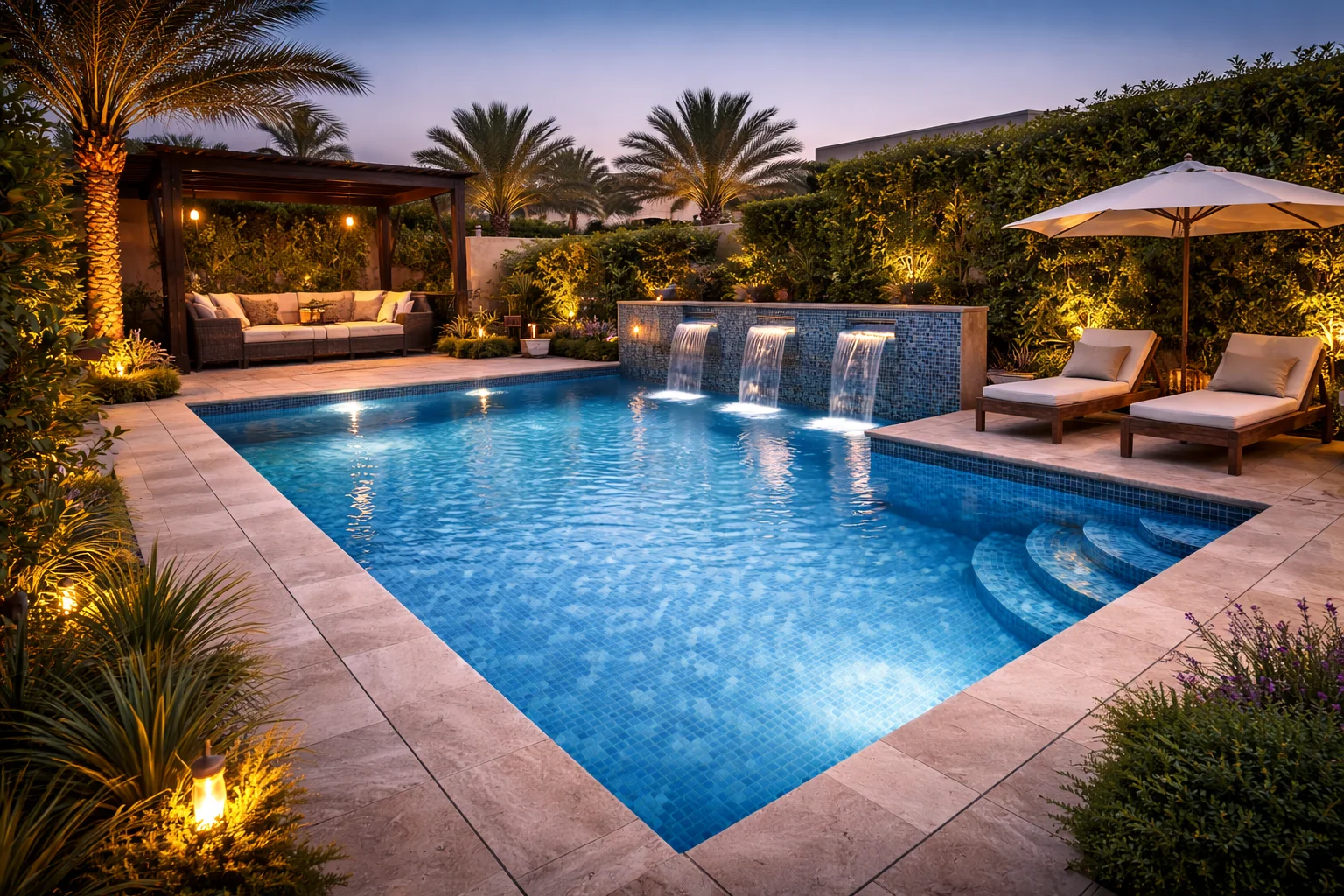 المسبح بعد التنظيف