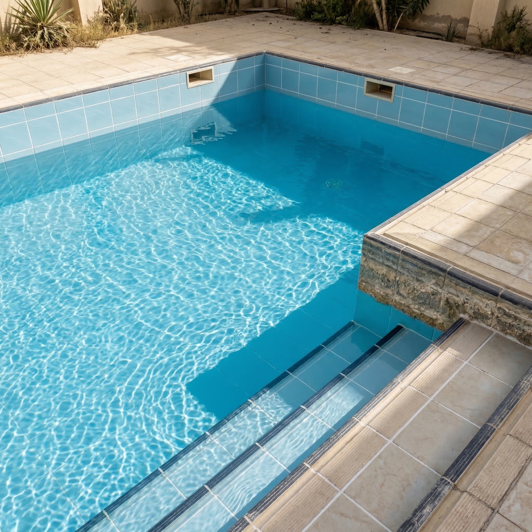 مسبح نظيف بعد الأسيد