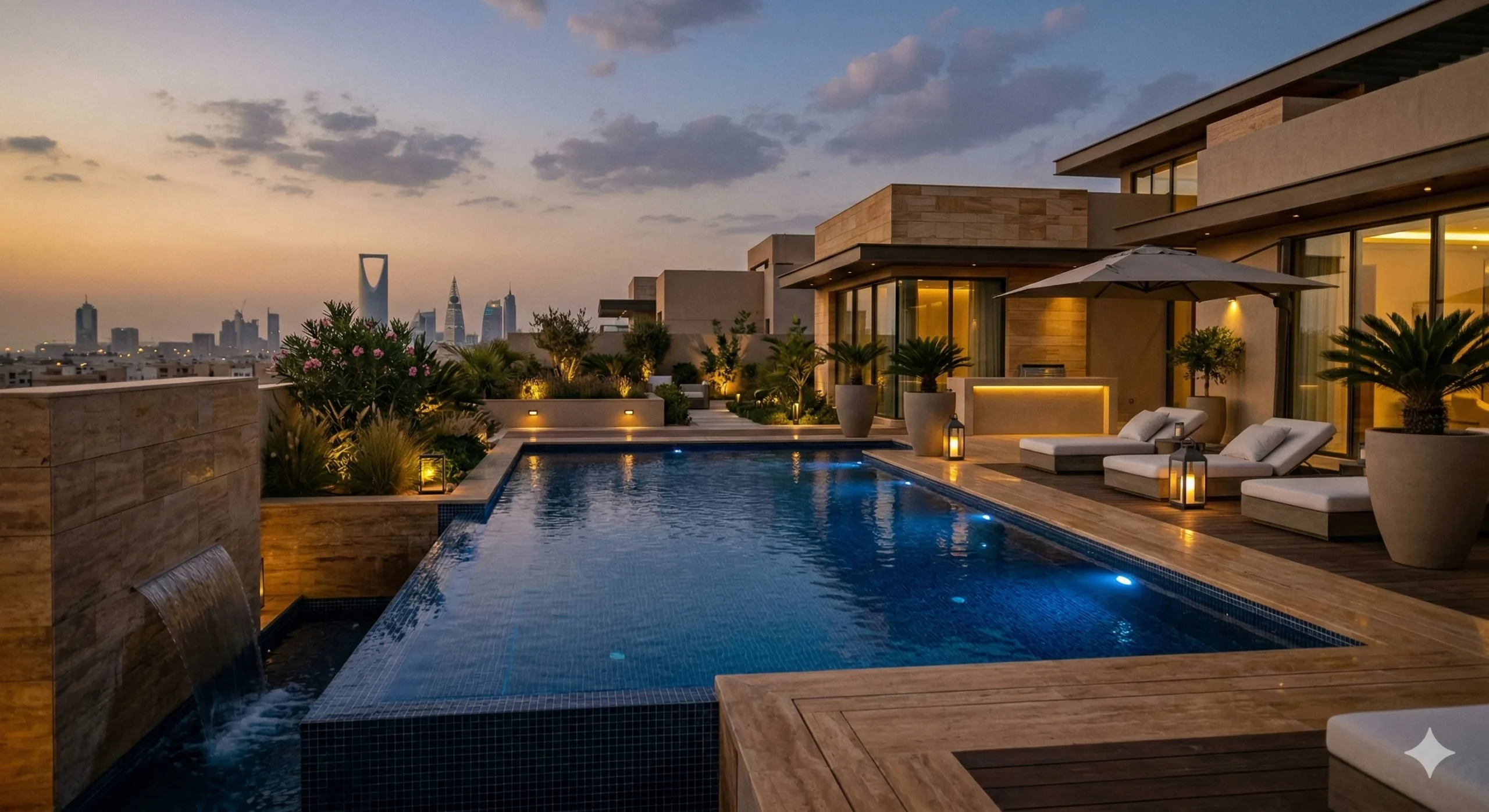 المسبح بعد التنظيف