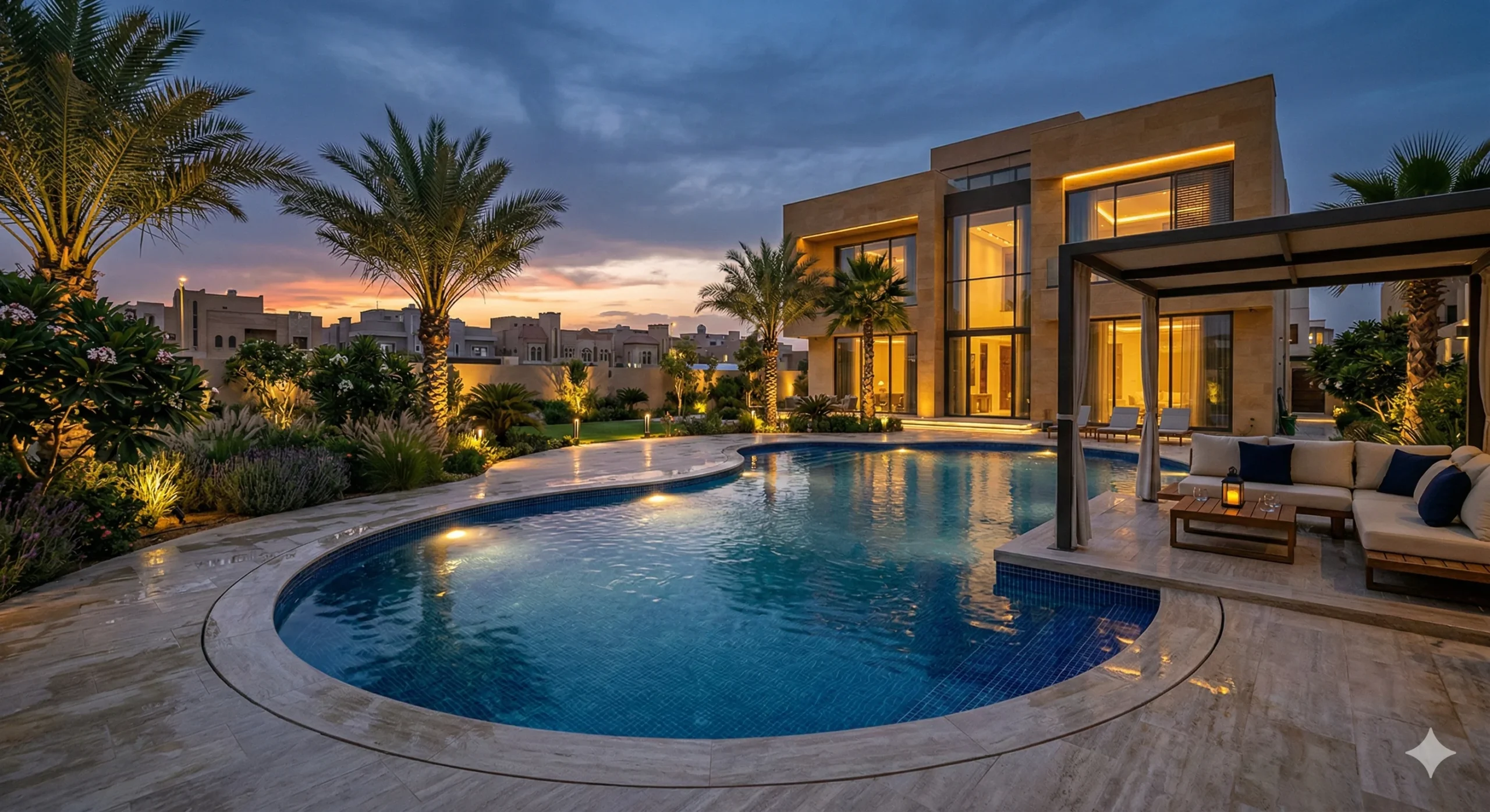 المسبح بعد التنظيف