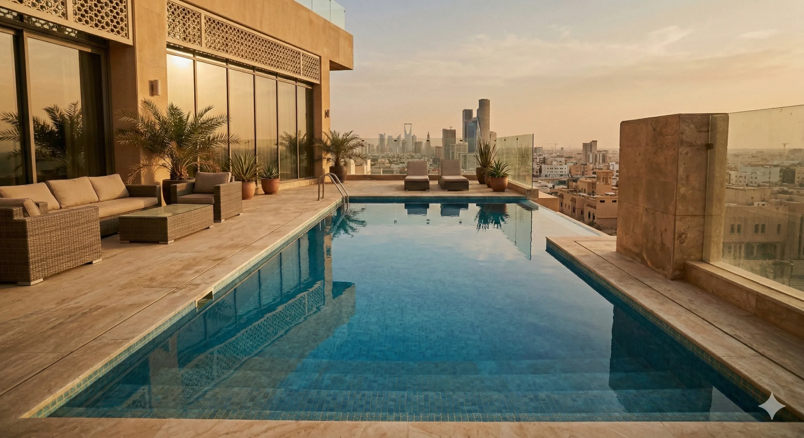 المسبح بعد التنظيف