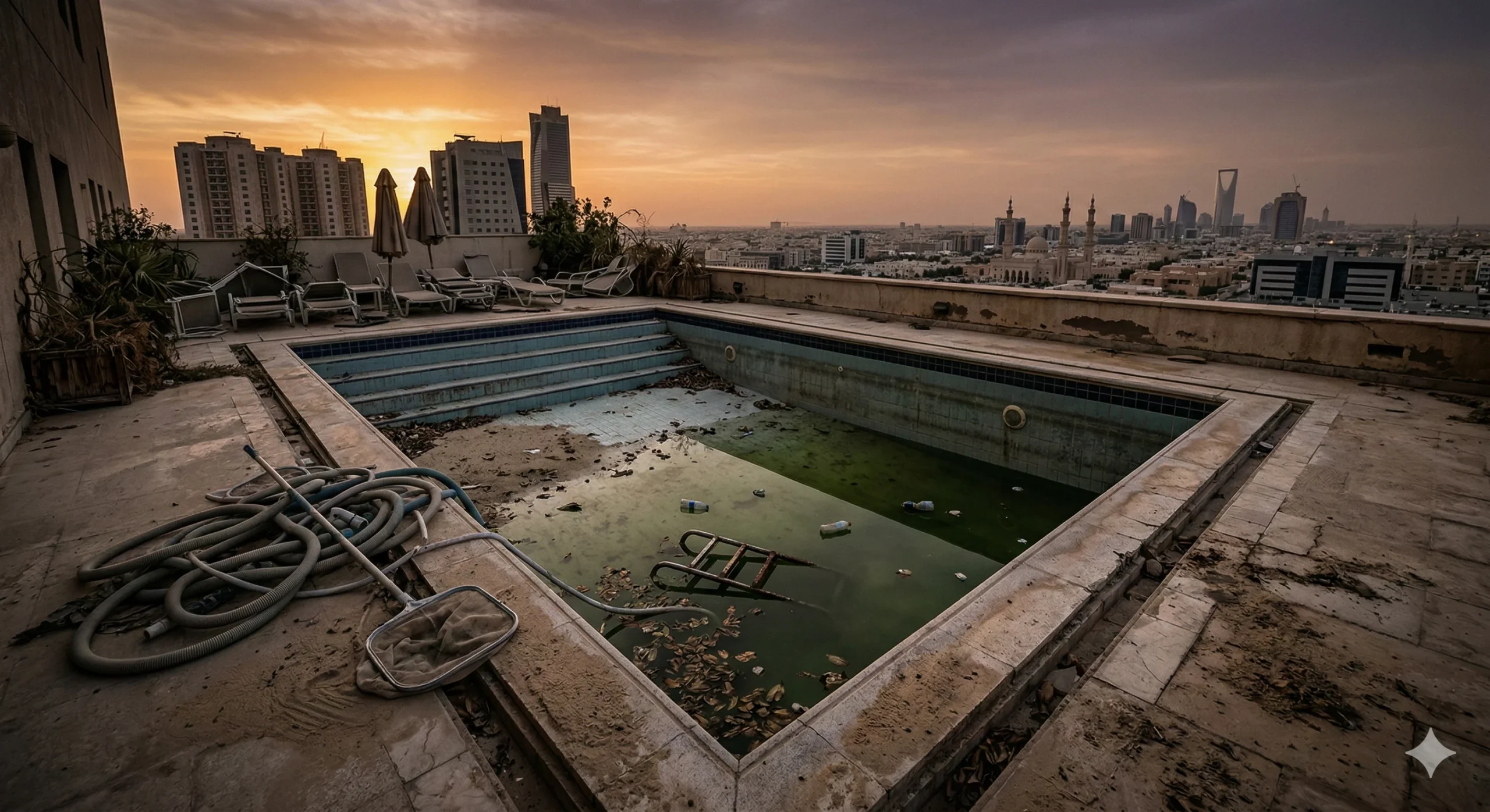 المسبح قبل العاصفة الرملية