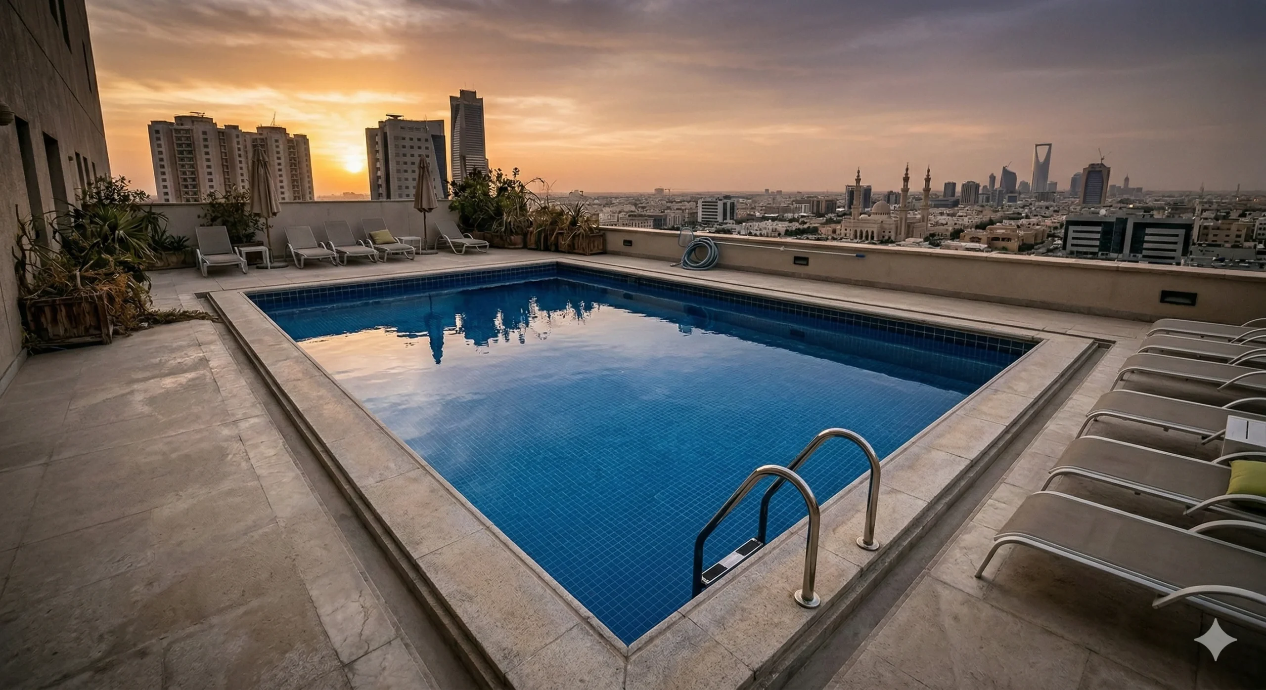 المسبح بعد التنظيف