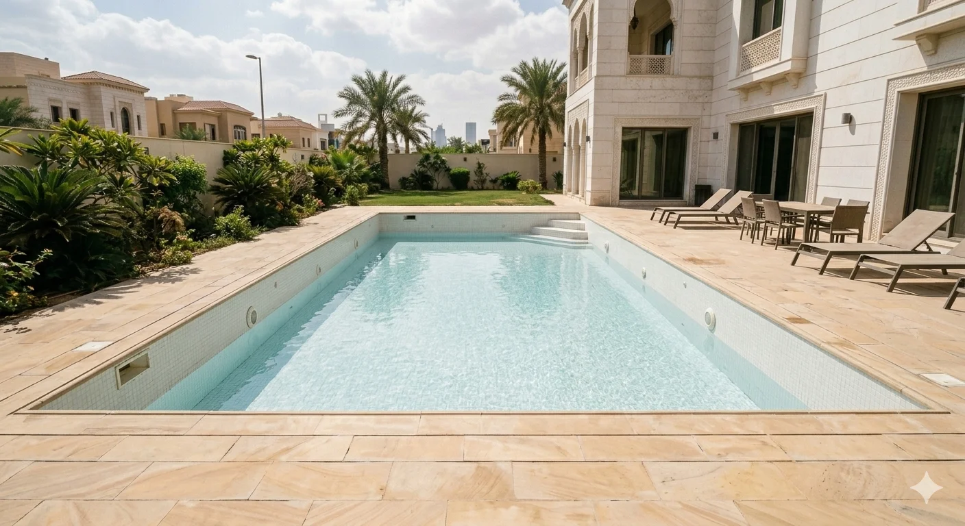 المسبح بعد التنظيف