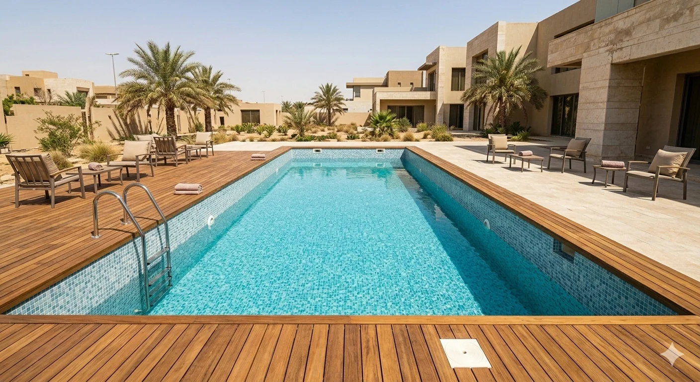 المسبح بعد التنظيف