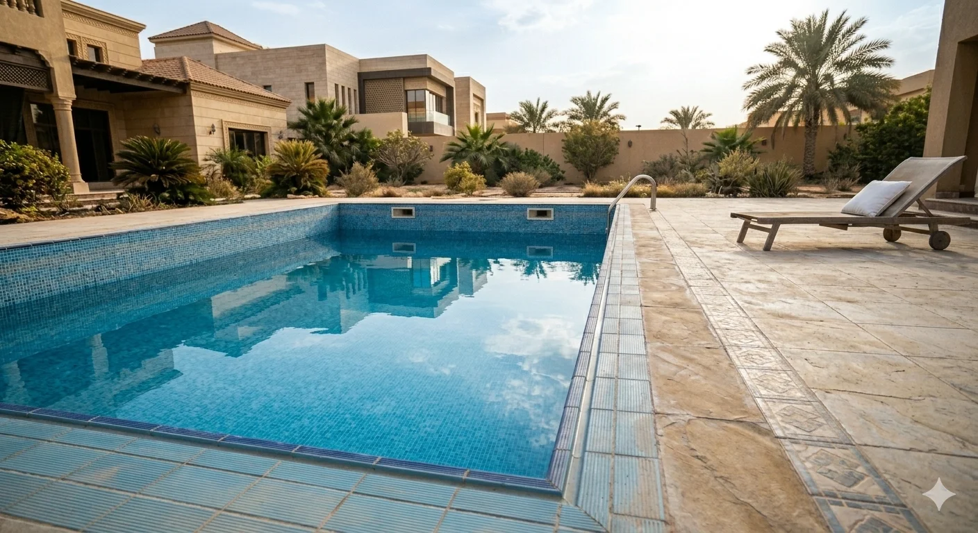 المسبح بعد التنظيف