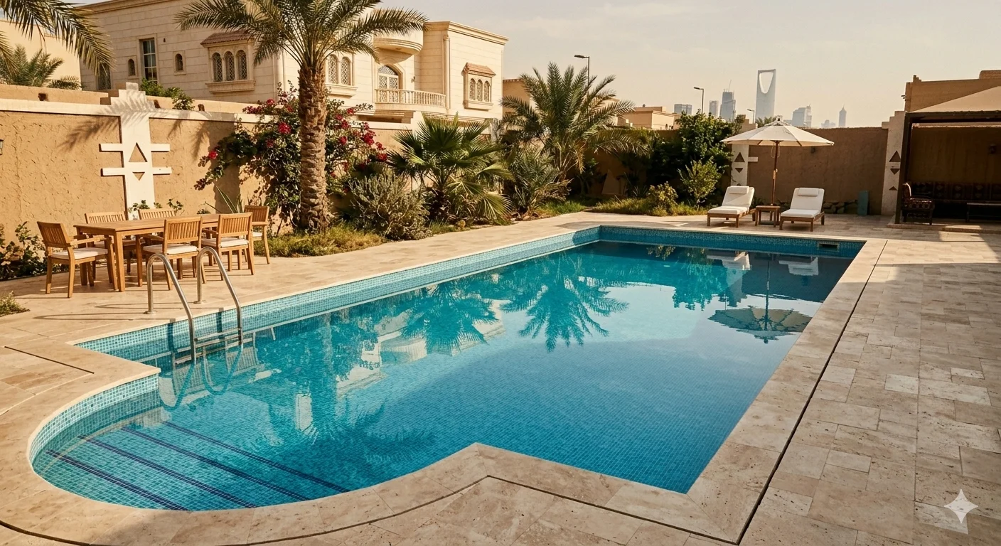 المسبح بعد التنظيف