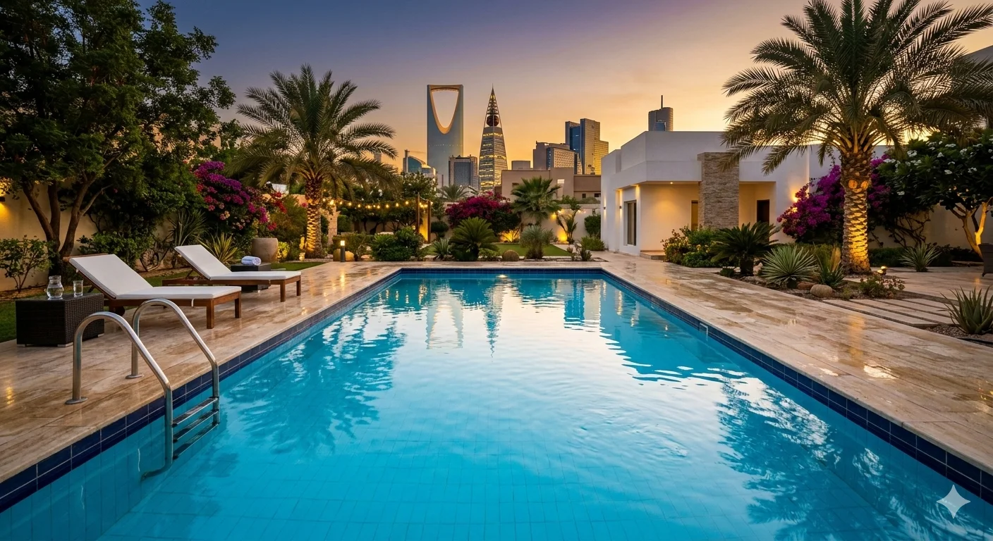 المسبح بعد التنظيف