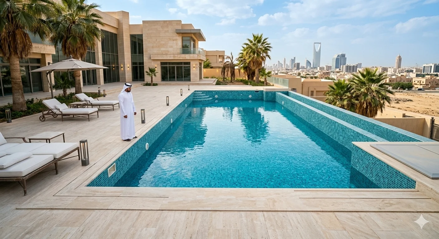 المسبح بعد التنظيف