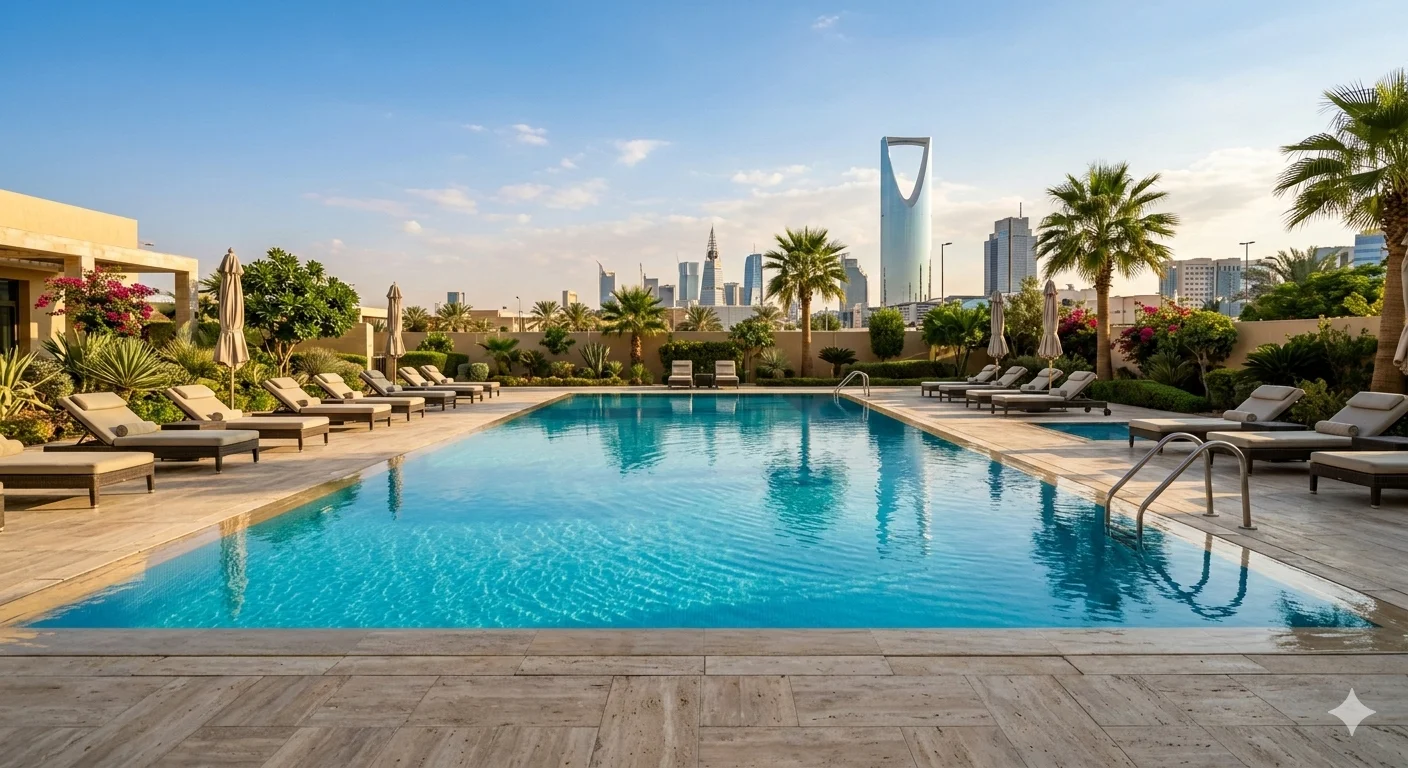 المسبح بعد التنظيف