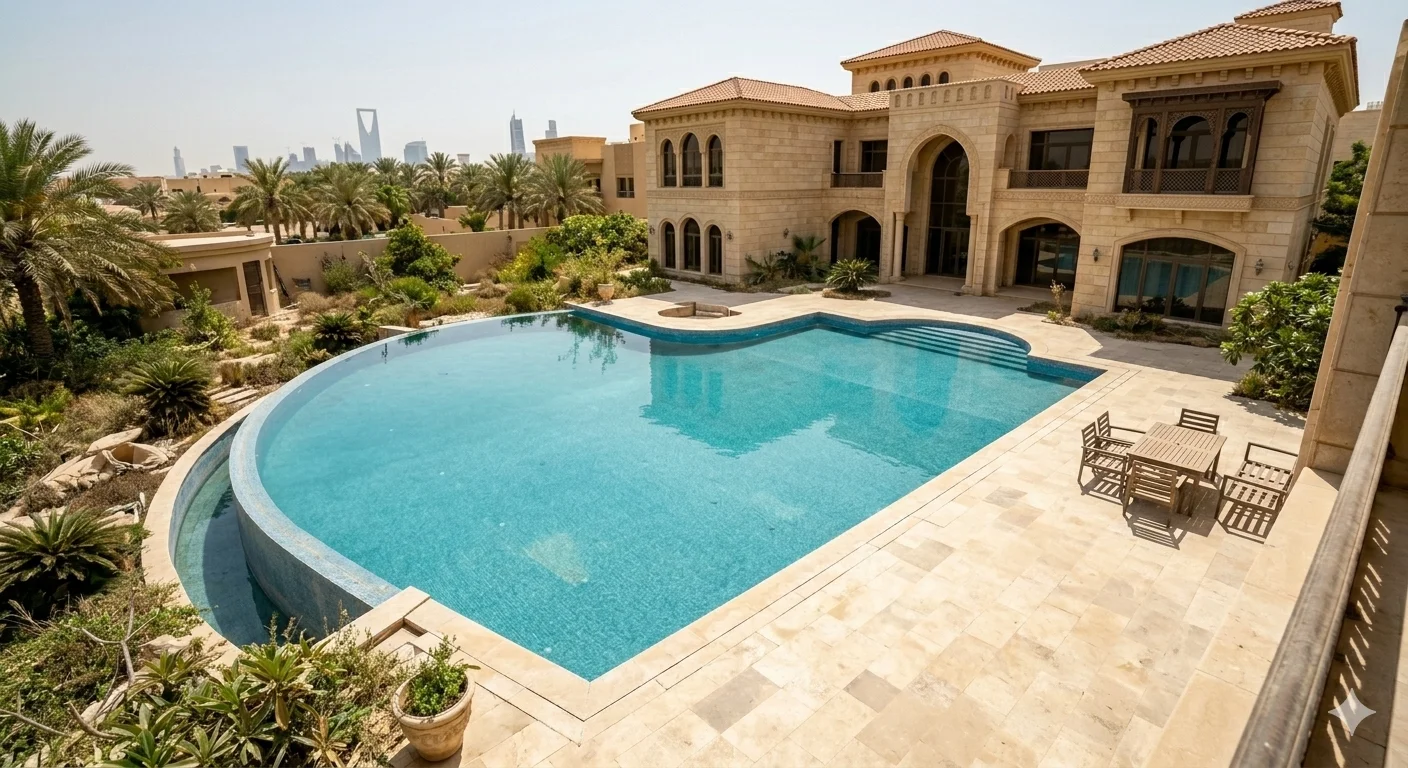 المسبح بعد التنظيف