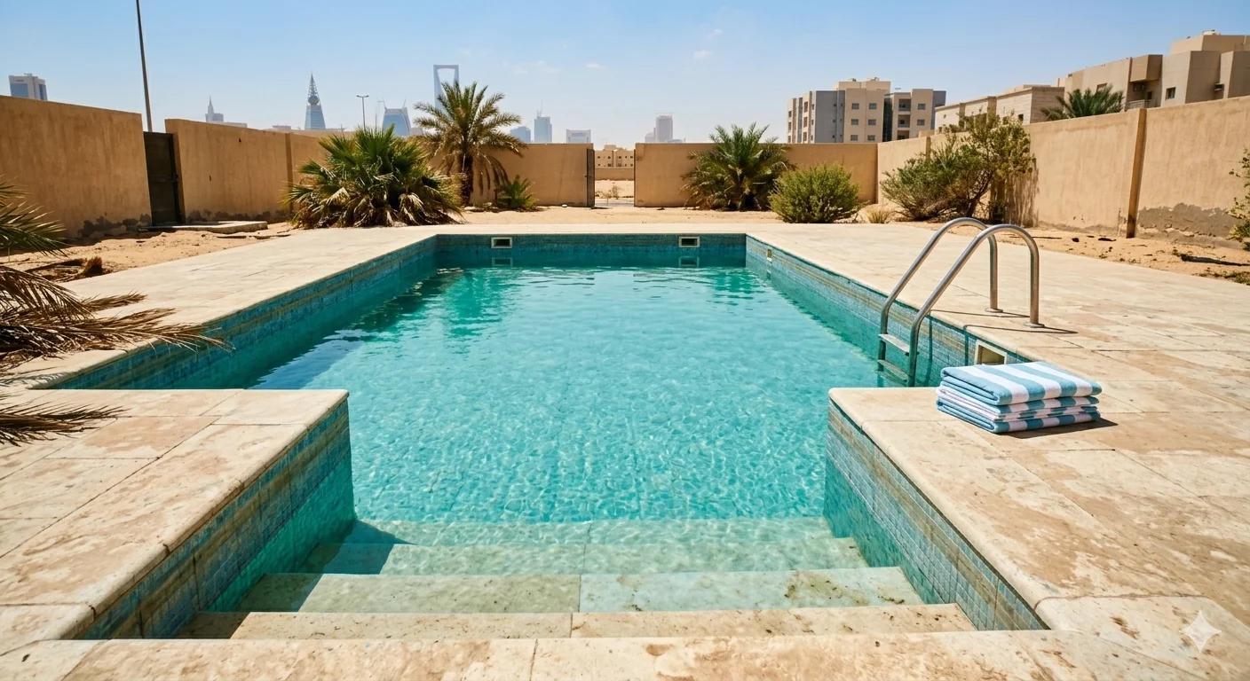 المسبح بعد التنظيف