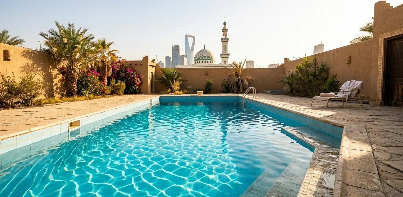 مسبح معالج ومعزول بالكامل