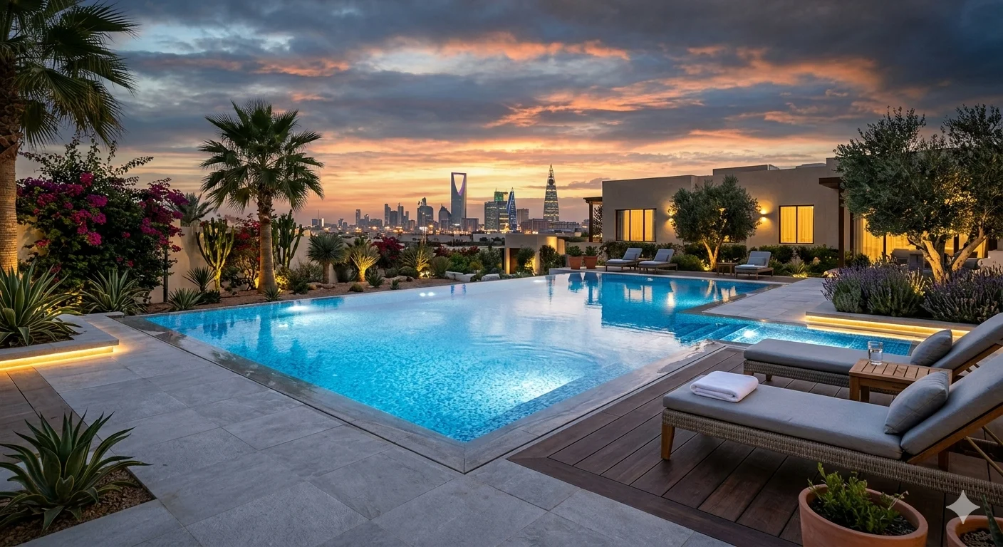 المسبح بعد التنظيف