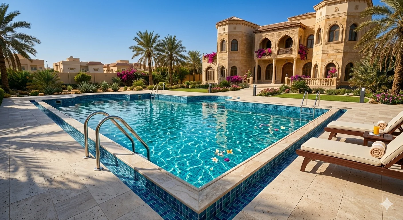 المسبح بعد التنظيف