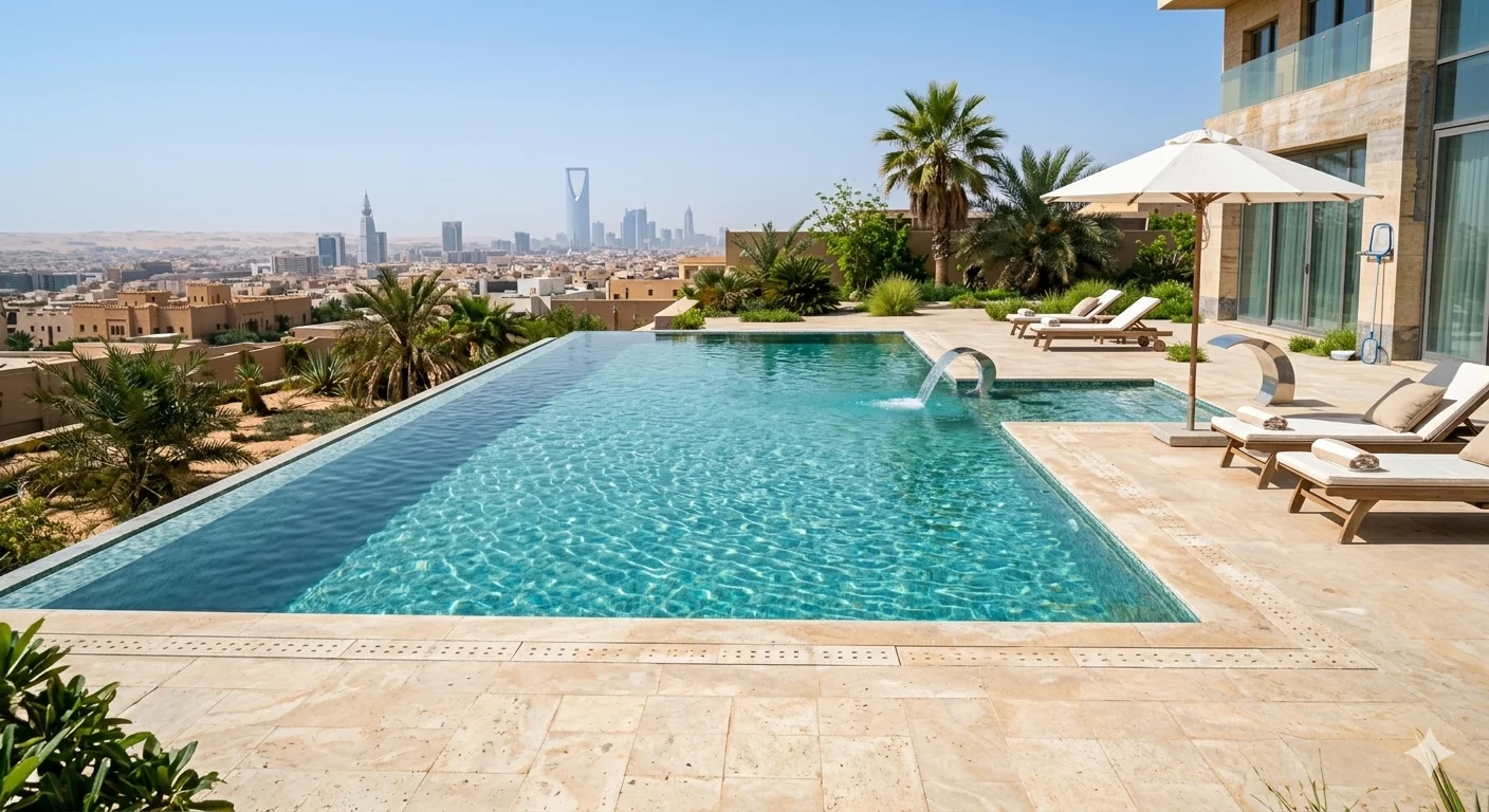 المسبح بعد التنظيف