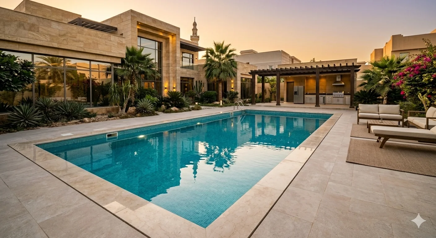 المسبح بعد التنظيف