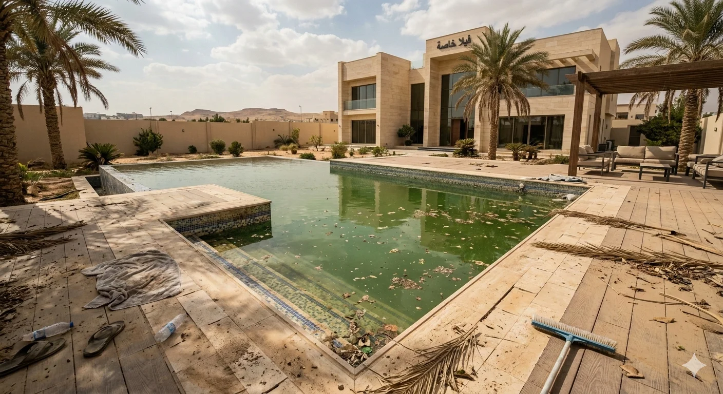 Pool Before Cleaning Diplomatic Quarter