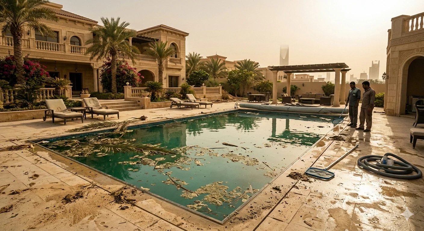 Pool Before Cleaning Al Khaleej
