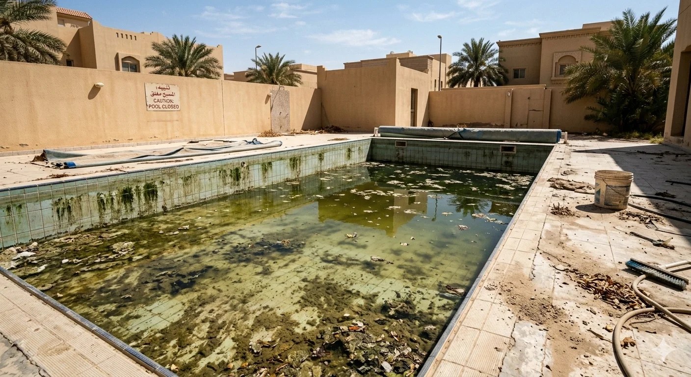 Pool Before Cleaning Al Sulaymaniyah