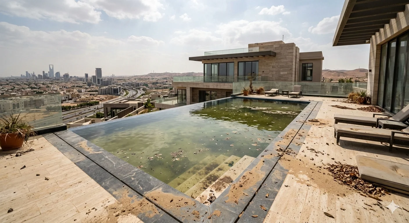 Pool Before Cleaning Tuwaiq