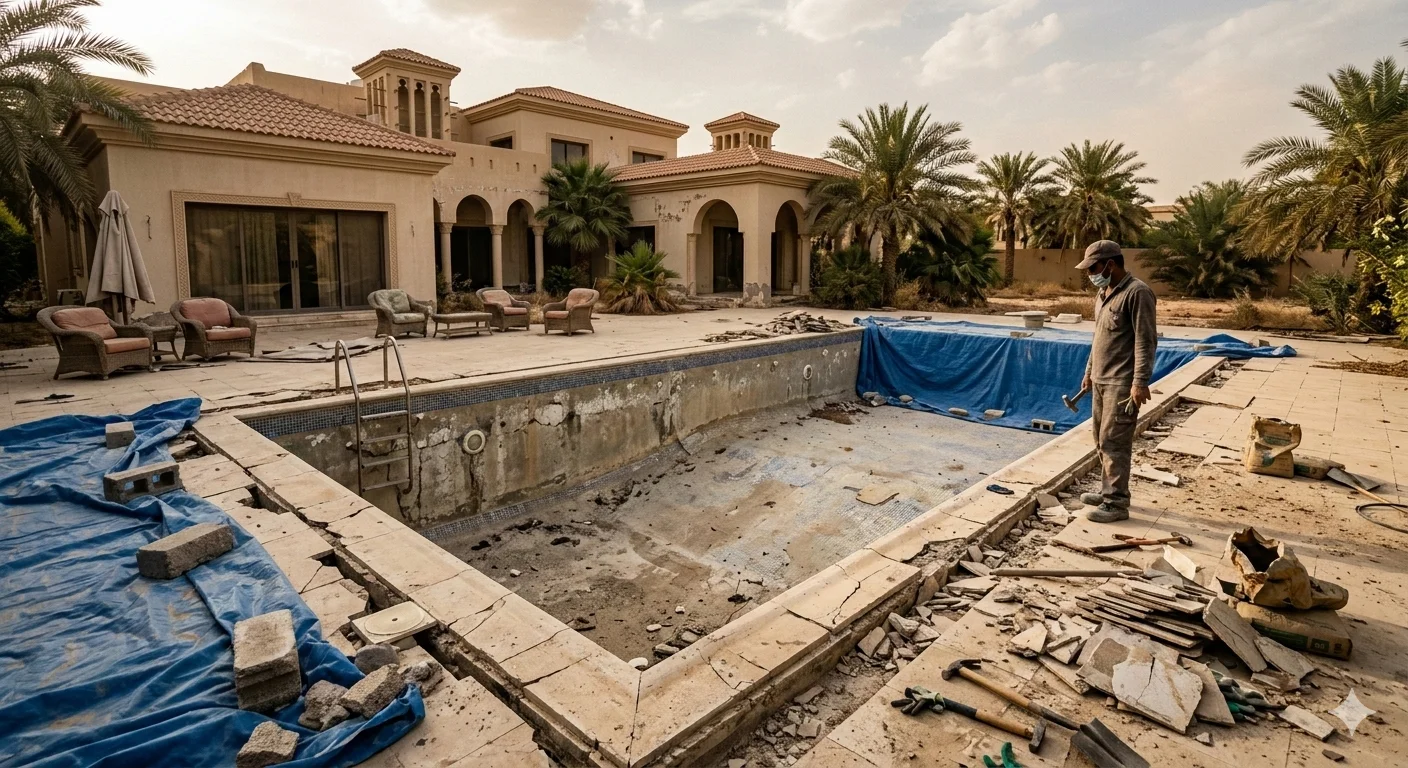 Pool Before Cleaning Diriyah