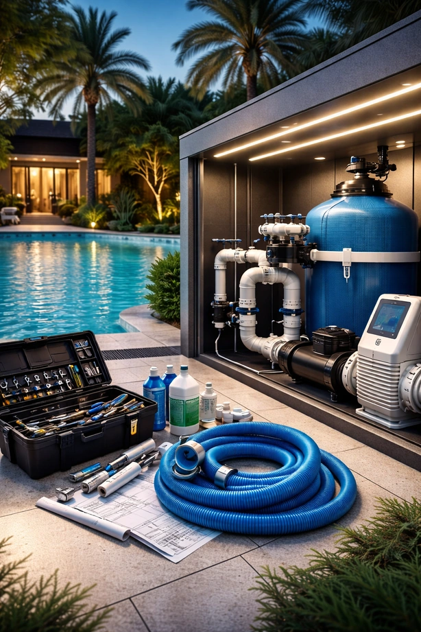 تنظيف فلتر المسبح